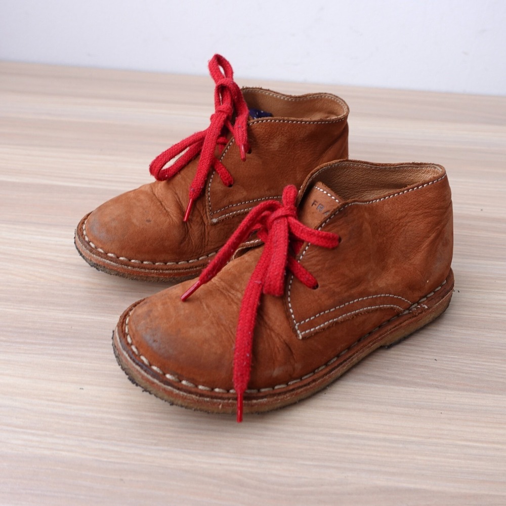 Brown Cottagecore Leather Booties Toddler Boys 13 FRAU Italian Kidcore Suede